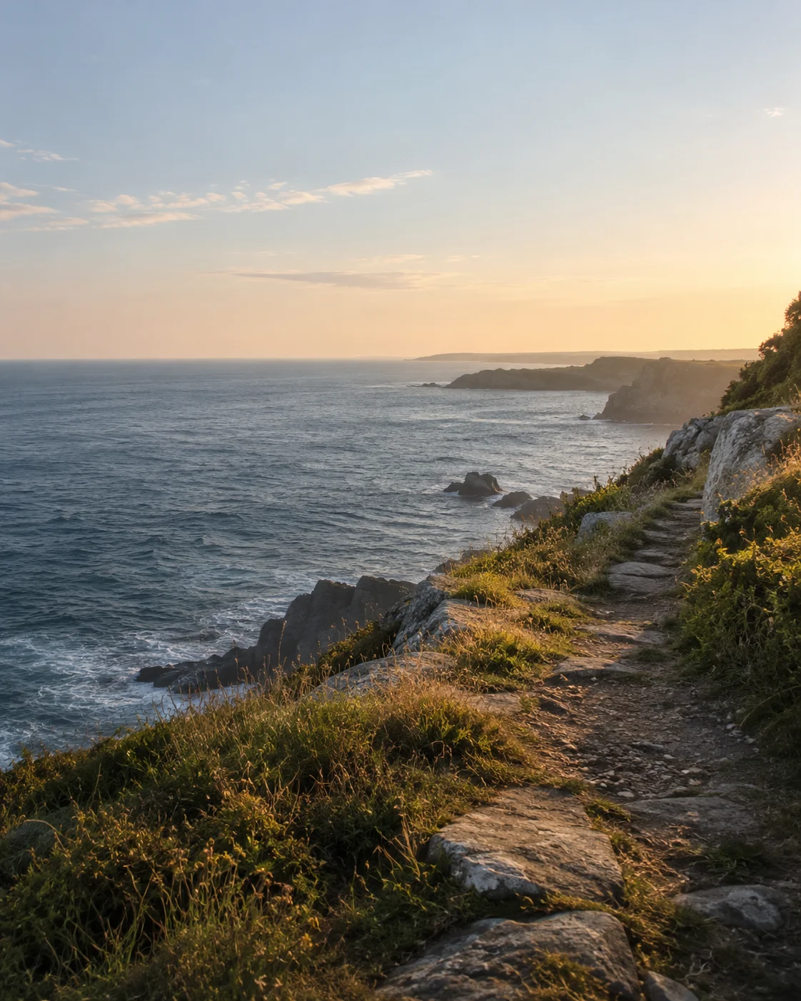 A coastal path in the morning light